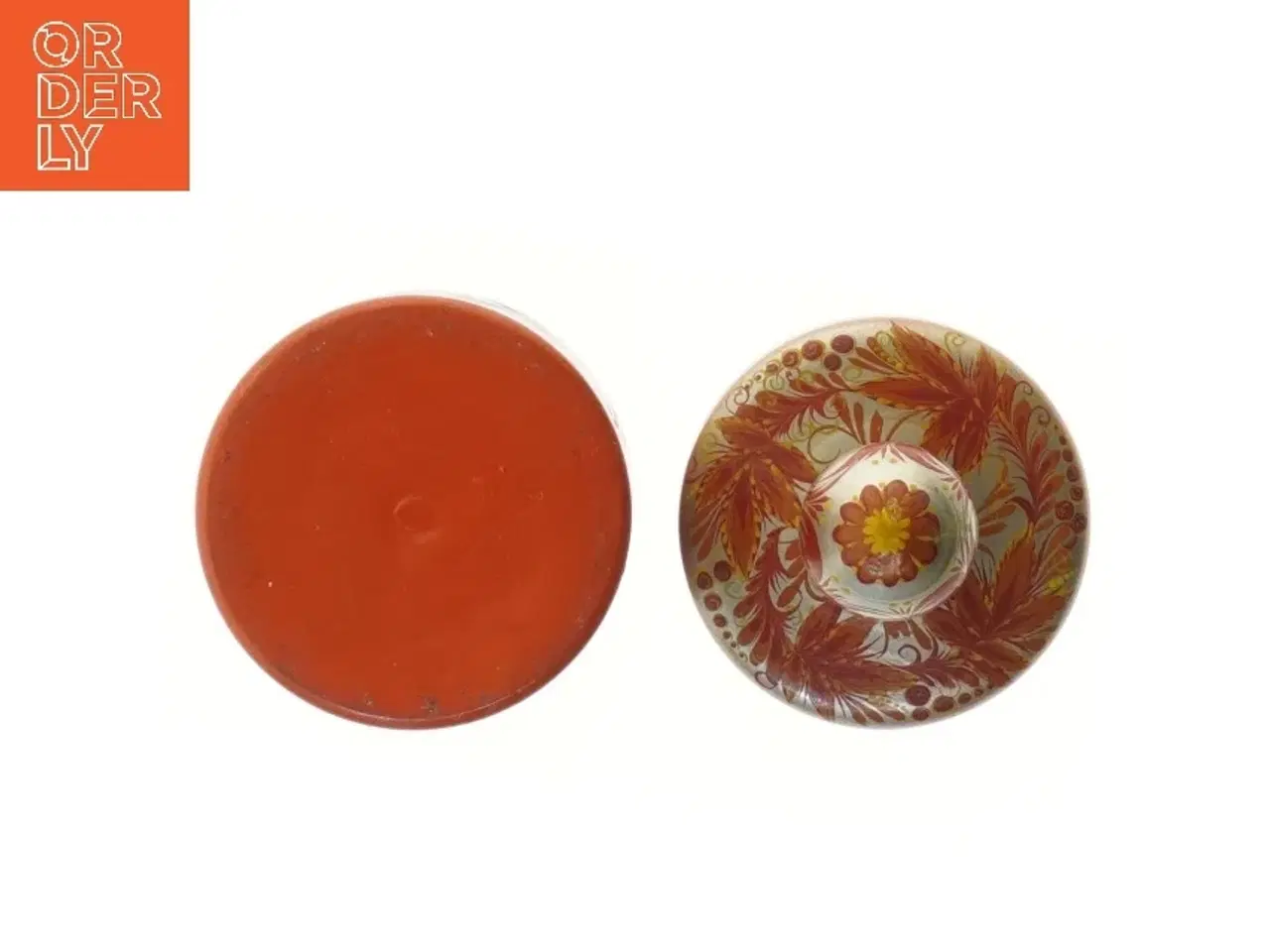 Billede 2 - Dekorativ lågkrukke (str. Ø 10 cm længde 16,5 cm)