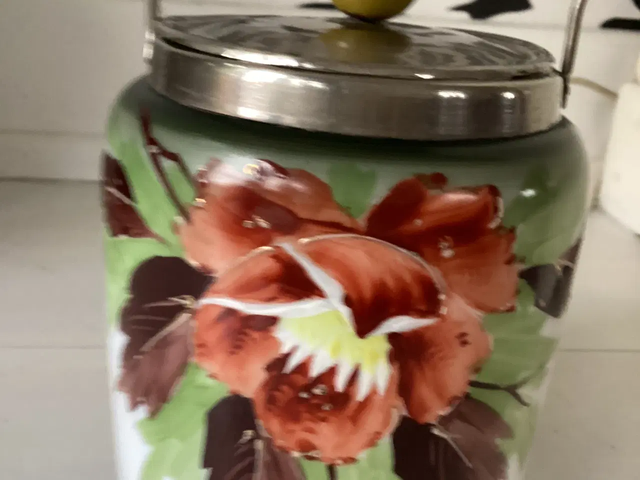 Billede 2 - Ældre opaline glas’ kiksespand 