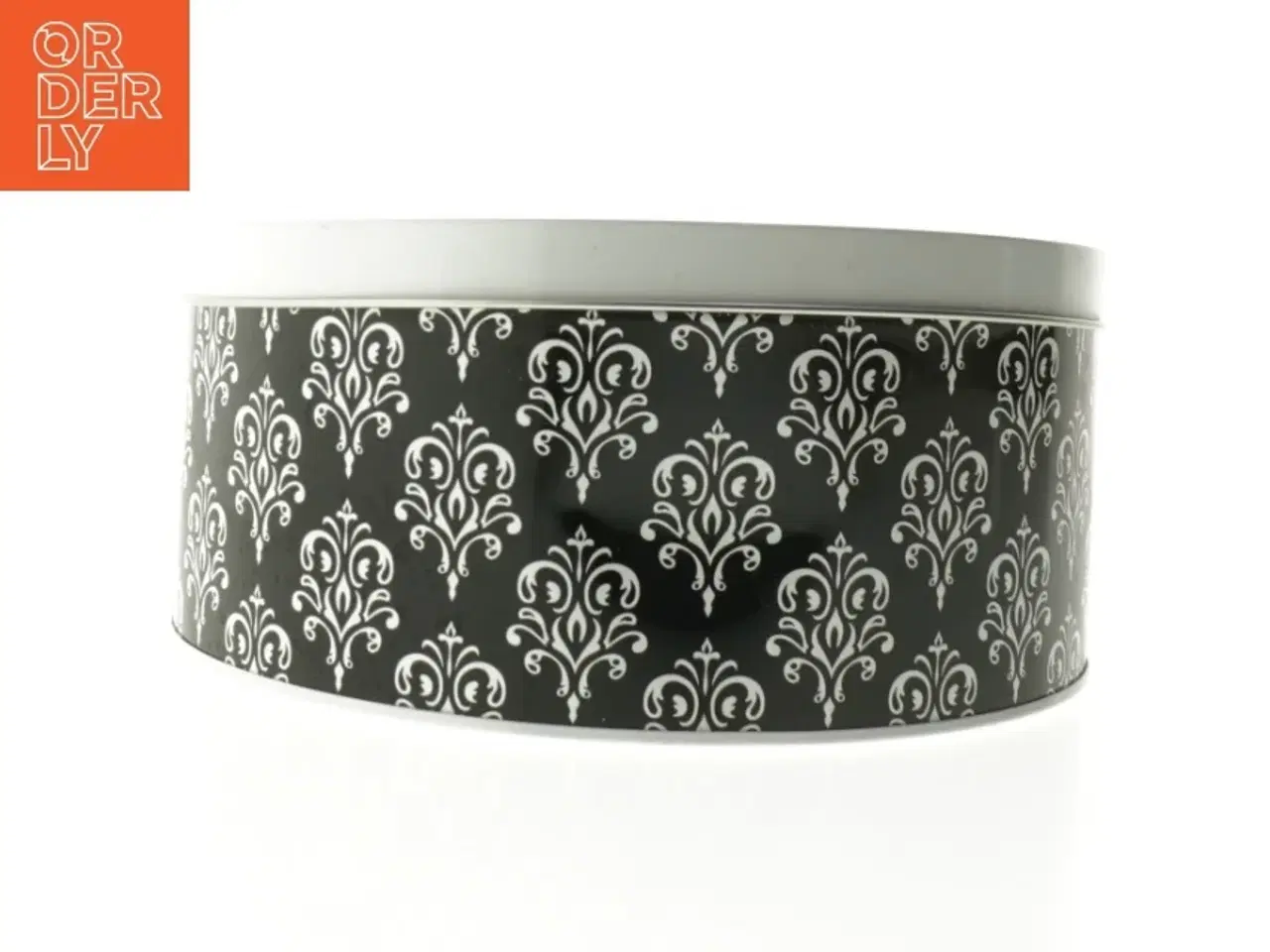 Billede 1 - Metal kagedåse med mønster fra Pandora (str. Ø 23 cm)