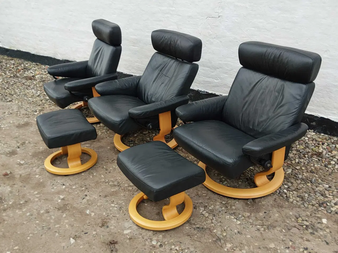 Billede 1 - 3 stk stressless Orion læder lænestole i god stand