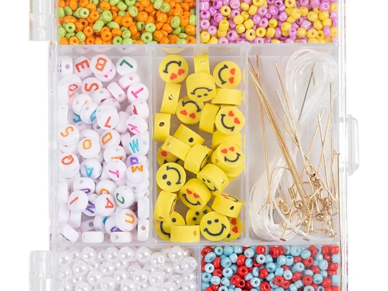 Billede 1 - DIY Mix Smykker, Regnbuemix, regnbuefarver, 1 pk.