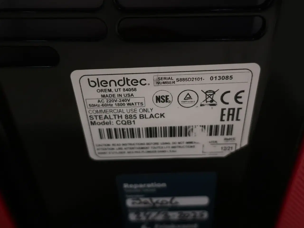 Billede 4 - Blender BLENDTEC Stealth 885 Black