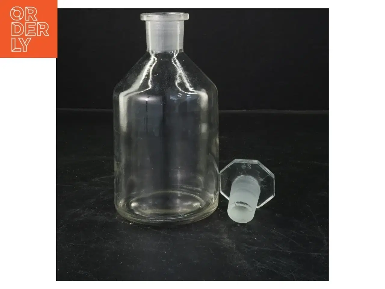 Billede 1 - Glasflaske med prop (str. 17x8,5 cm)