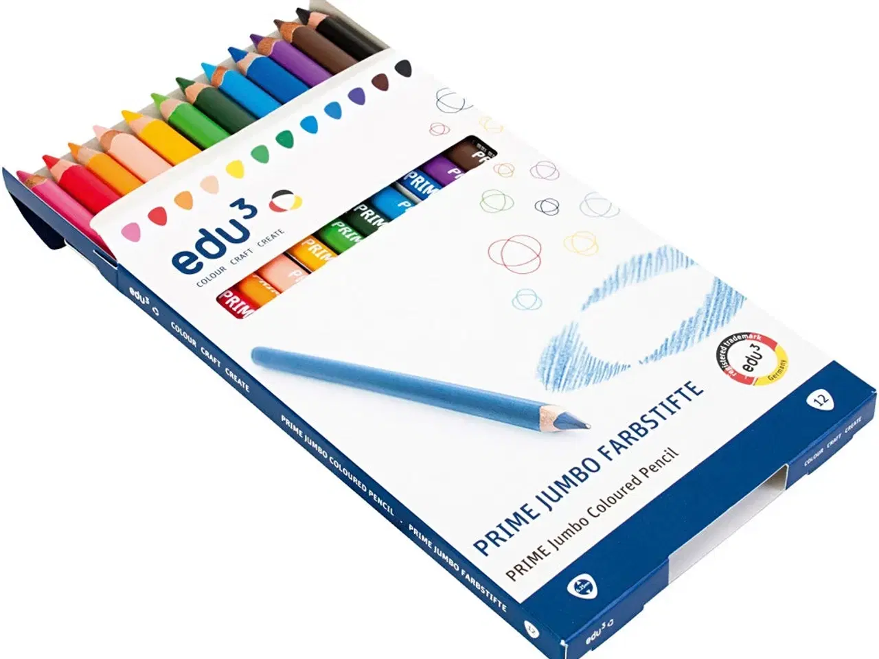 Billede 1 - Edu Kraftige Farveblyanter - 12 stk. Ass. Farver