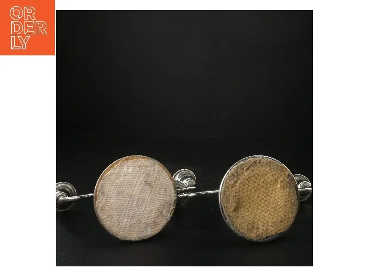 Billede 3 - Sølvfarvet lysestager med tre arme (str. H. 12 cm. b 21 cm)