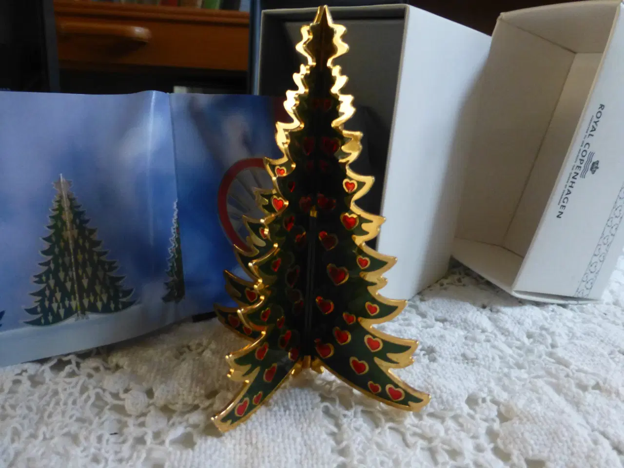 Billede 2 - Royal Copenhagen Messing Juletræ Lille M/Hjerter