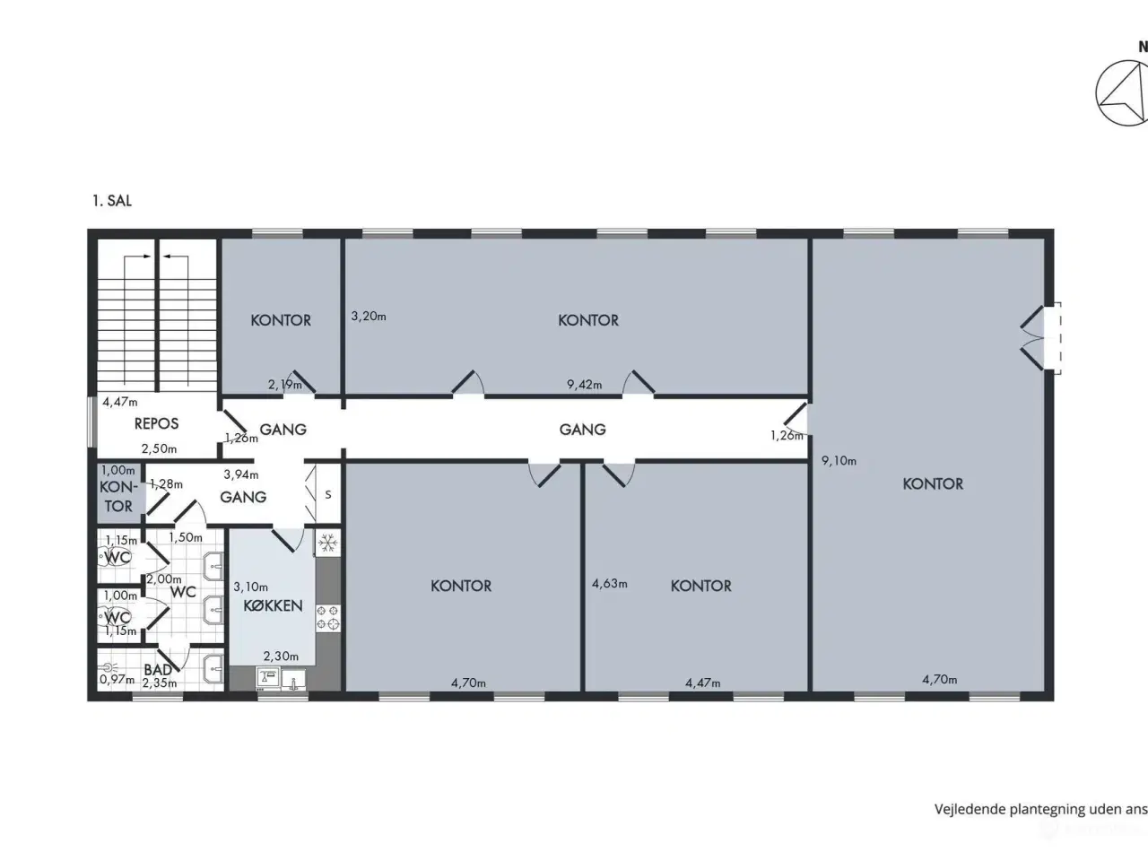 Billede 13 - Erhvervslokaler udlejes i meget synlig hjørne ejendom.