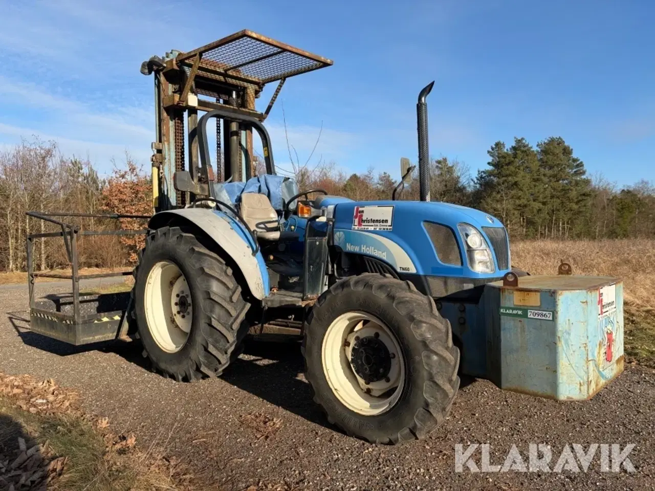 Billede 6 - Traktor New Holland TN60A 8 meter byggelift med kurv