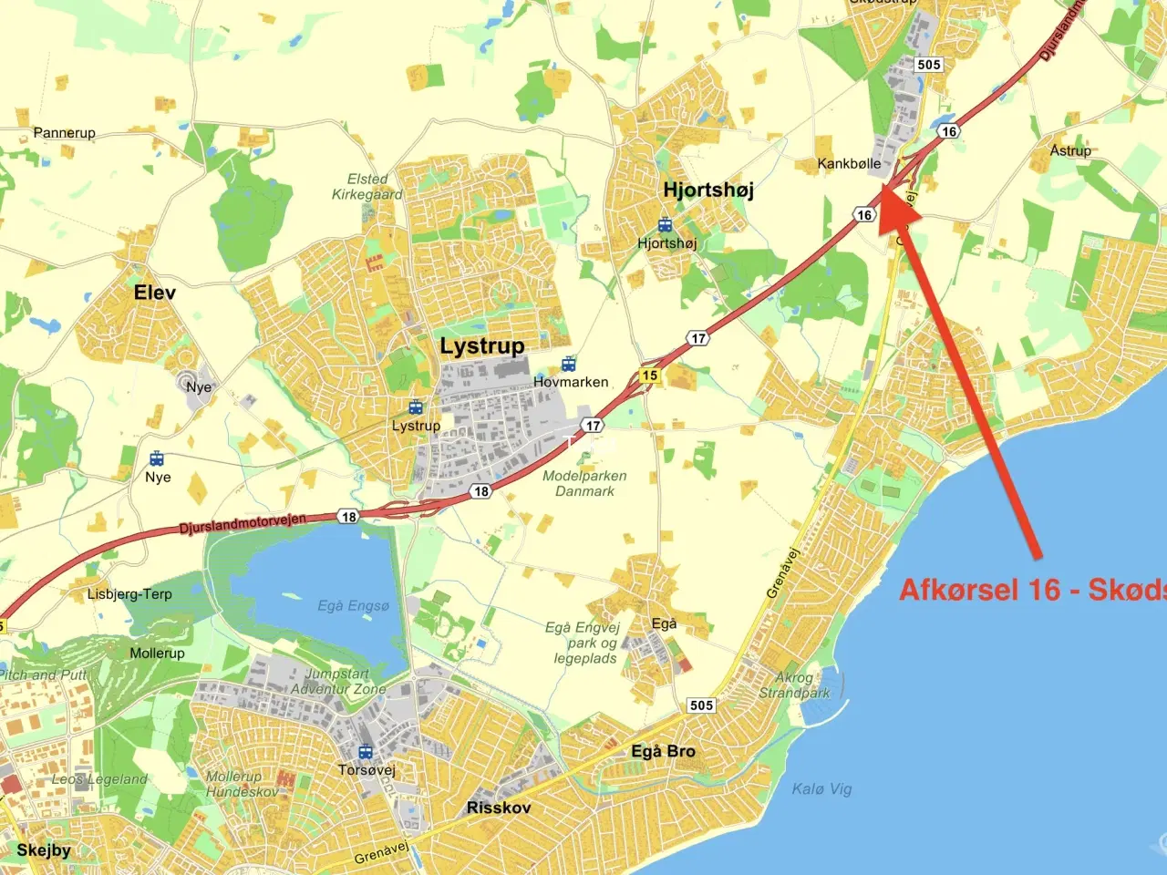 Billede 1 - Erhvervsjord klar til at bebygge - lige ved Djurslandsmotorvejen - Afkørsel 16 Skødstrup