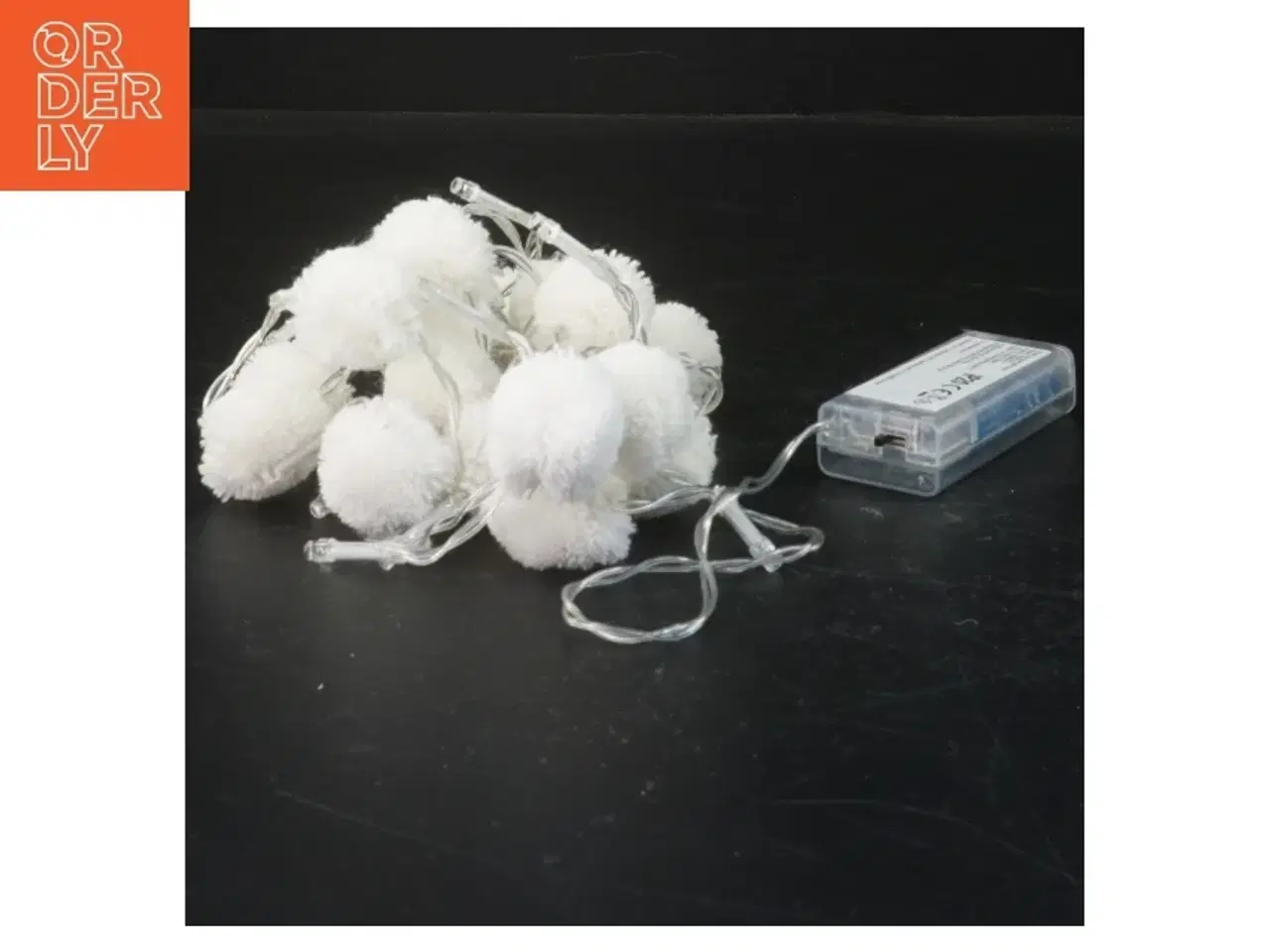 Billede 1 - Lyskæde med hvide pompom