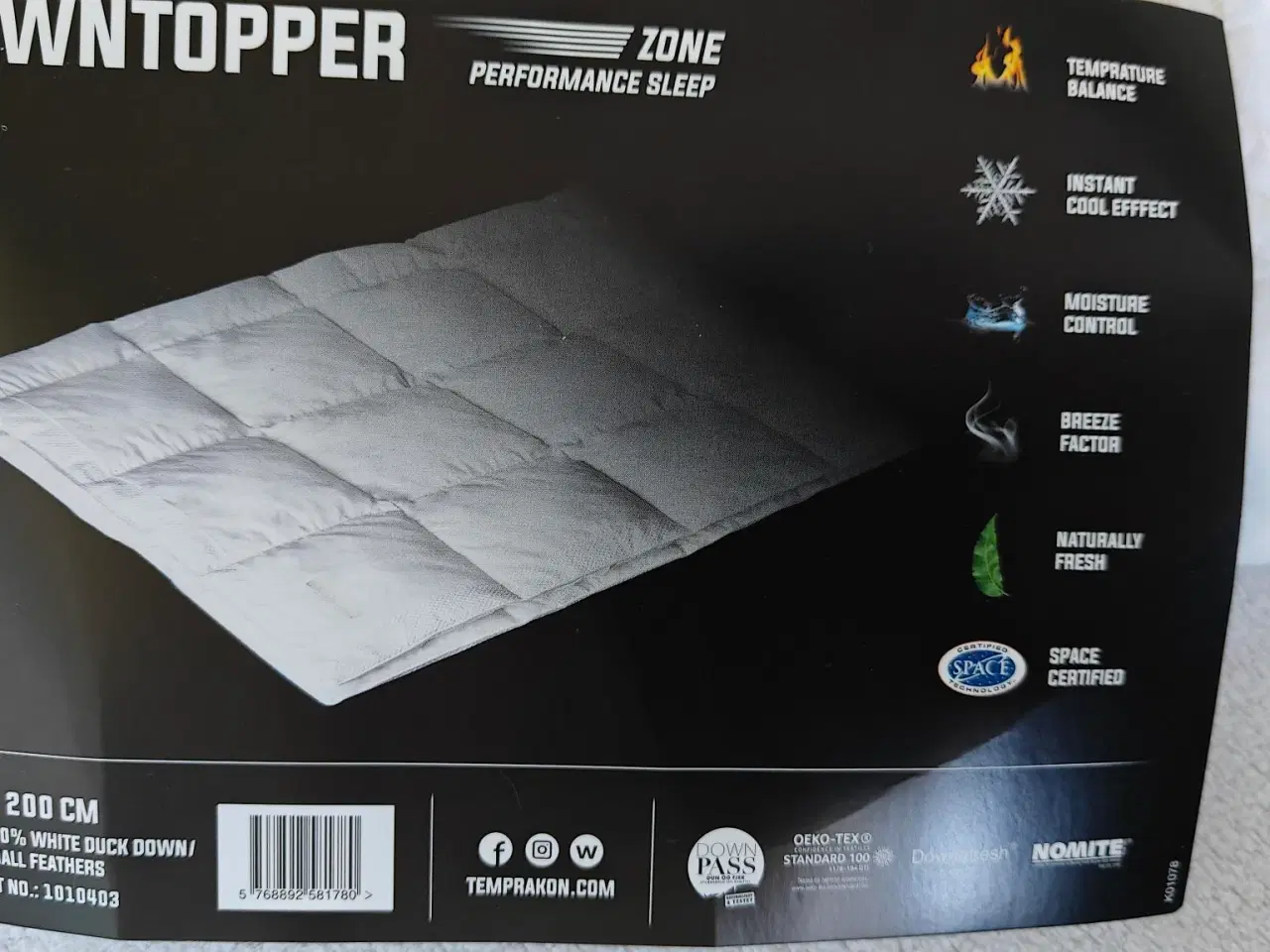 Billede 1 - NASA tech, Temprakon Zone Downtopper 200x140 cm