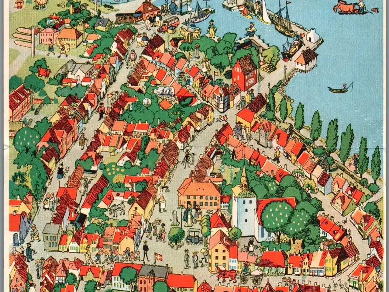 Billede 1 - Eventyrbyen i Danmark - Ærøskøbing - Kort A4 - kan foldes som postkort - Ubrugt