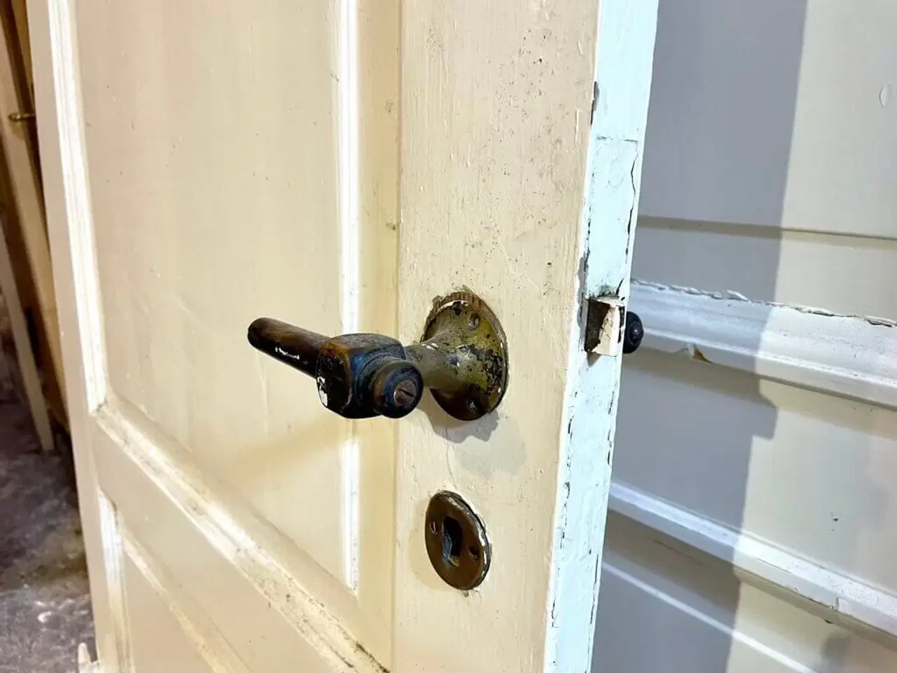 Billede 3 - Lav og smal fyldningsdør m. spidsgreb U karm