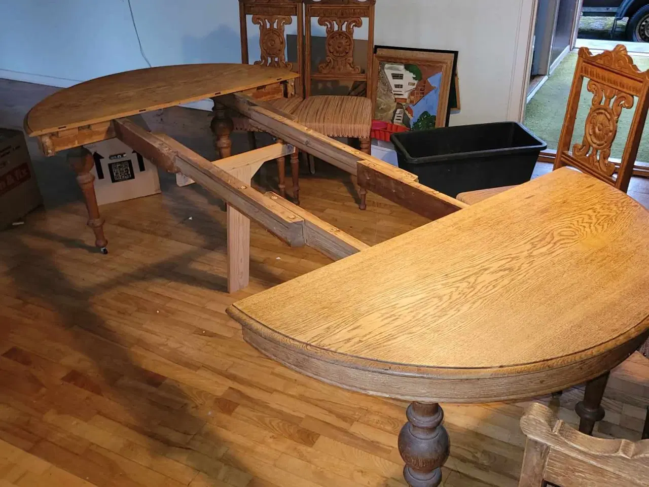 Billede 3 - Antik spisebord med 6 stole 