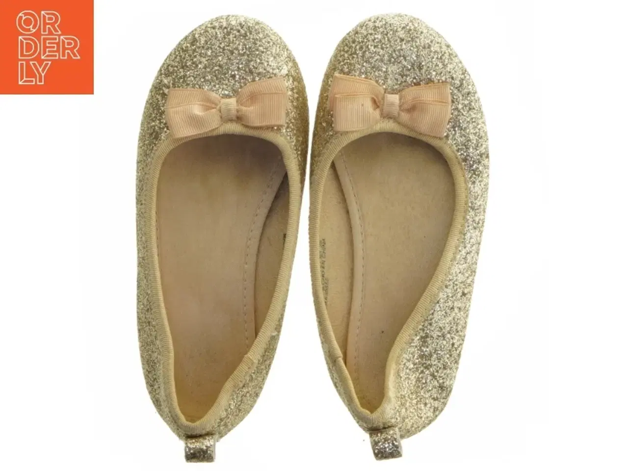Billede 4 - Guld ballerina sko i størrelse 28 med sløjfe (str. 28 )