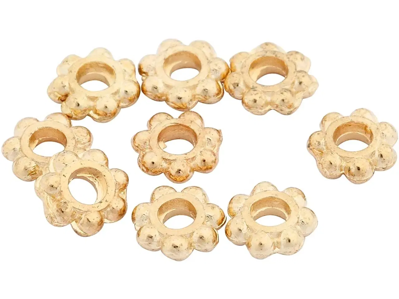 Billede 1 - Forgyldte Ledperler 6 mm - 100 stk. til Smykkeprojekter