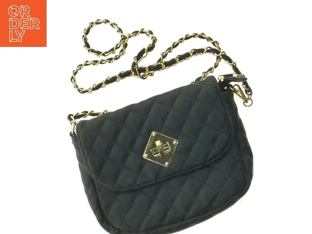 Billede 1 - Sort skuldertaske med kæderem (str. 23x18 cm)