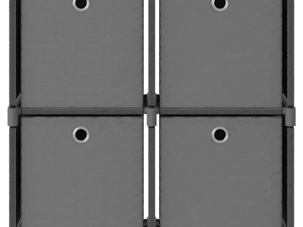 Billede 1 - vidaXL reol med 4 rum og kasser 69x30x72,5 cm stof