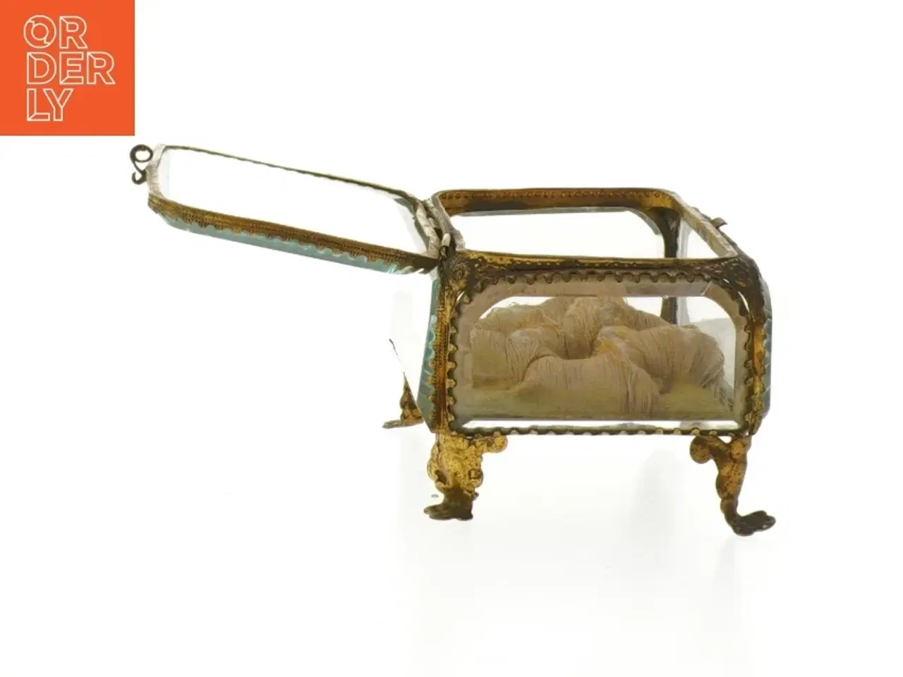 Billede 4 - Fransk smykkeskrin, antikt vintage (str. 13x8 cm)