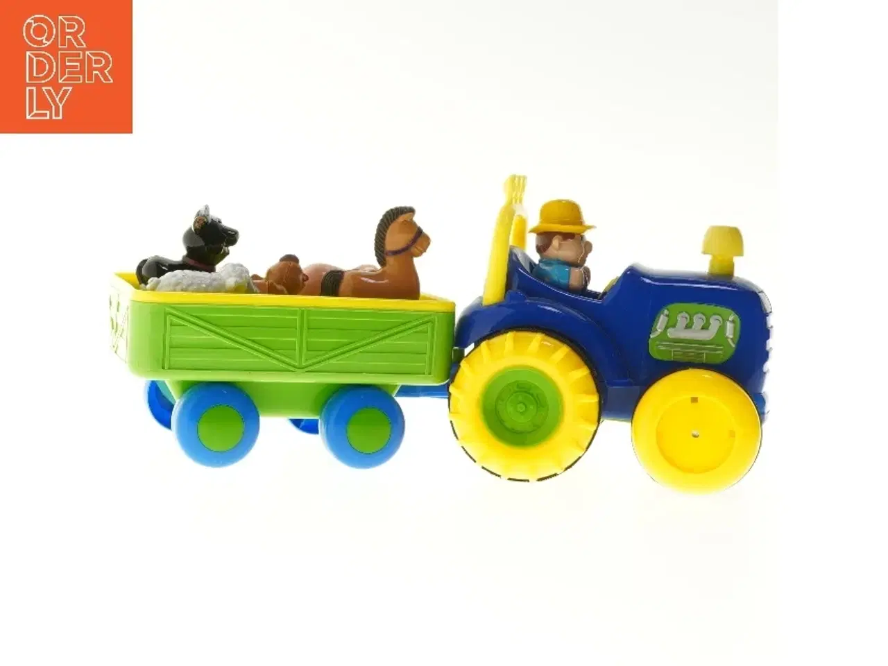 Billede 4 - Legetøjstraktor med vogn og figurer (str. 40 cm)