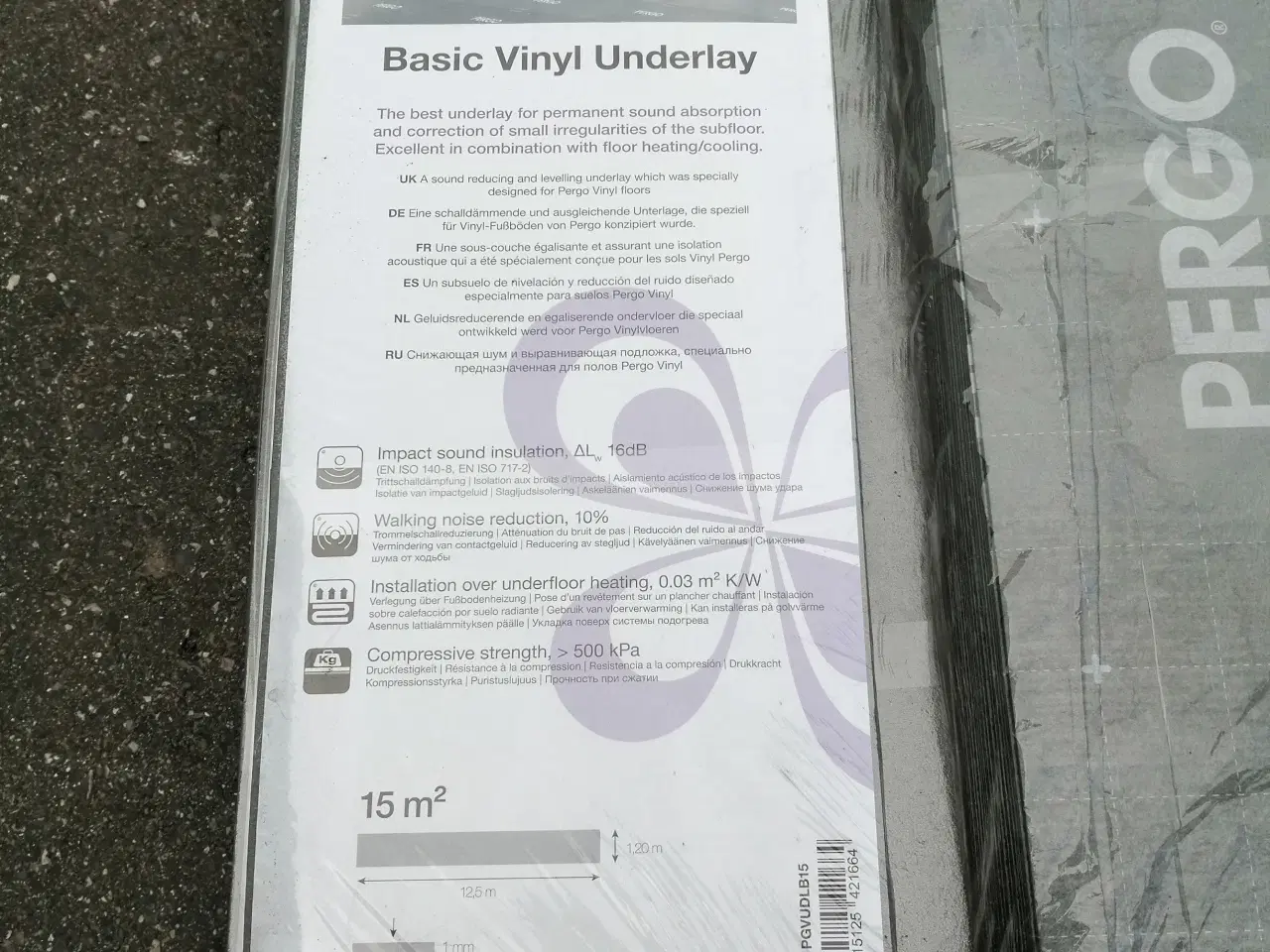 Billede 1 - Pergo gulvunderlag Vinyl Basic 1,15x1000x15000 mm