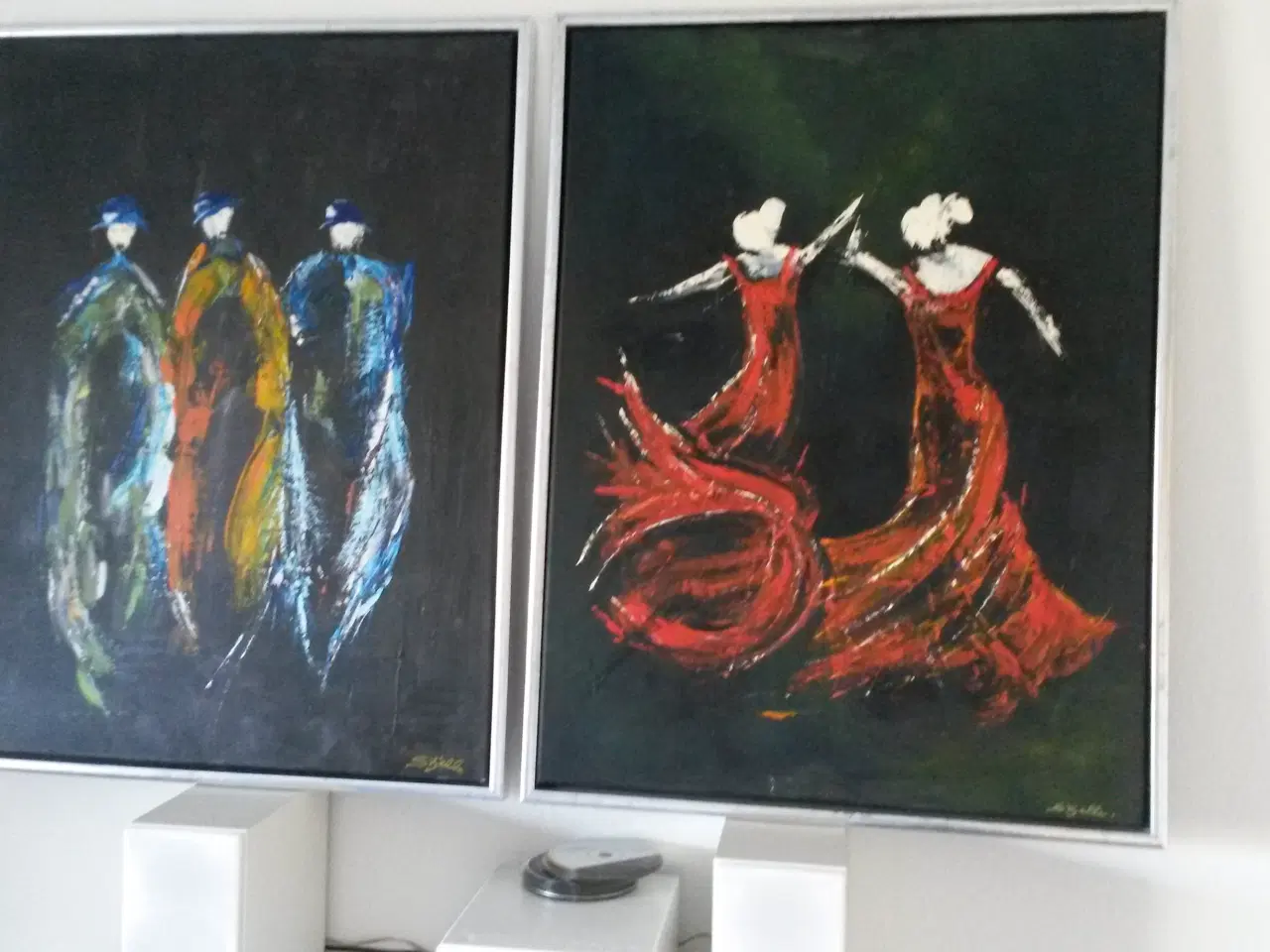 Billede 1 - 2 flotte malerier på 64-84 cm i lækre farver