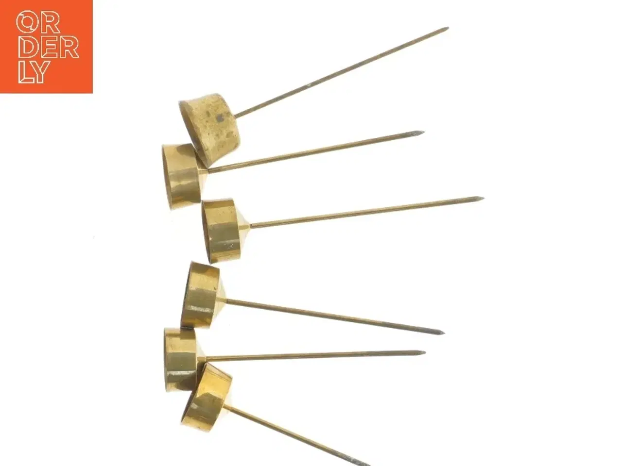 Billede 3 - Vintage messing fyrfadsspyd (str. 17x4,5 cm)