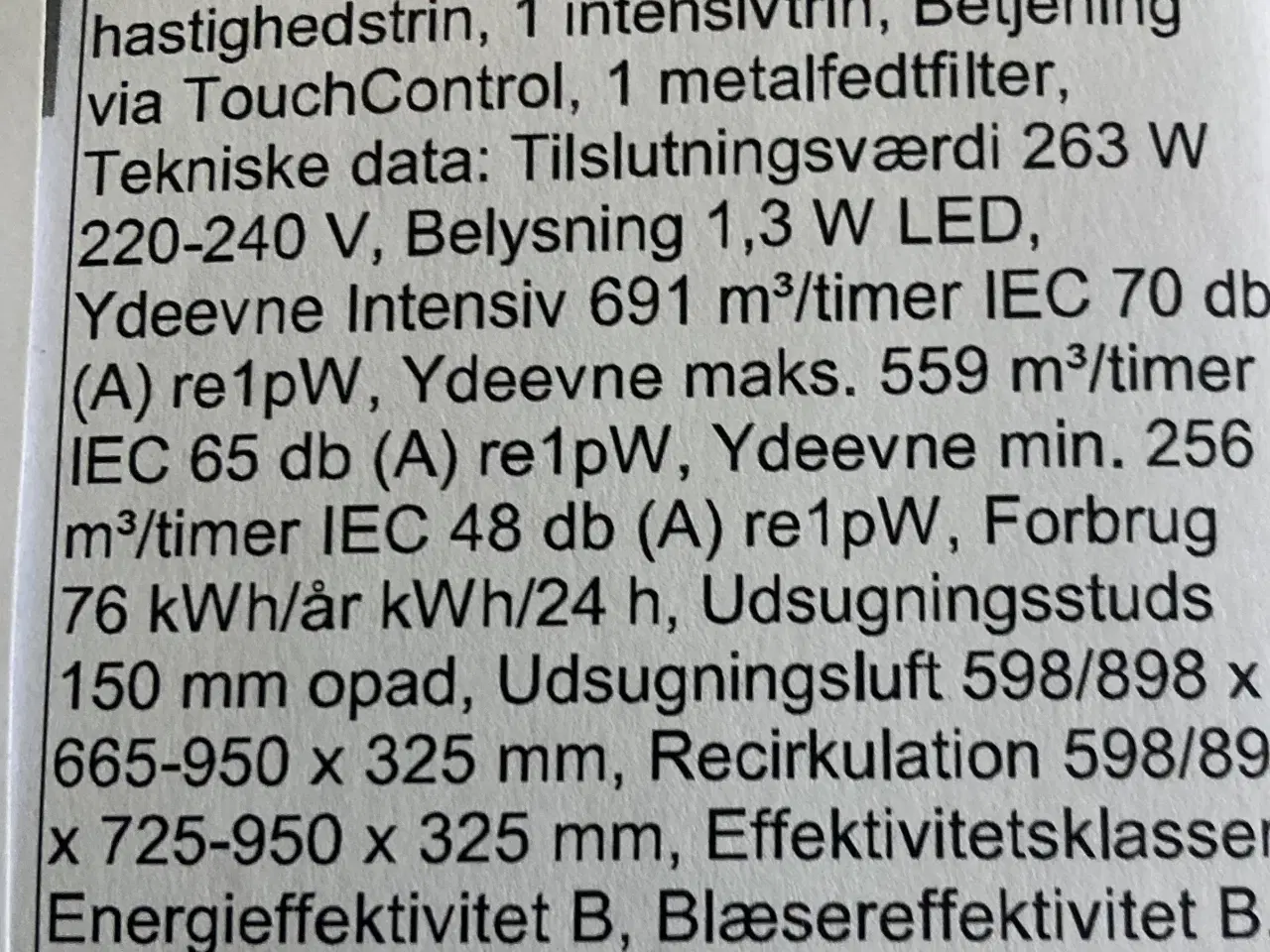 Billede 2 - ELICA emhætte fejlkøb til vores køkken. 