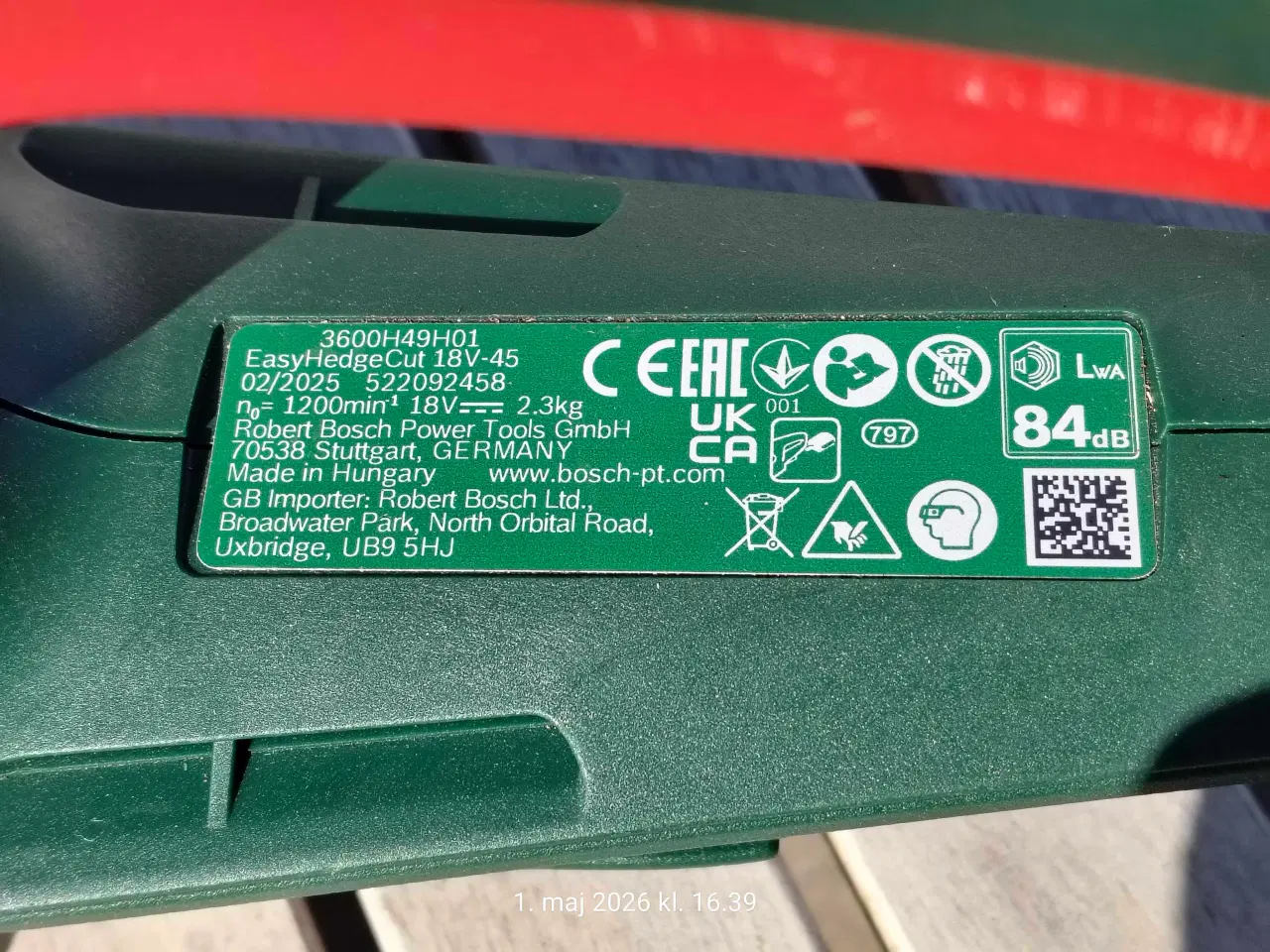 Billede 3 - Bosch Hækkeklipper 18V