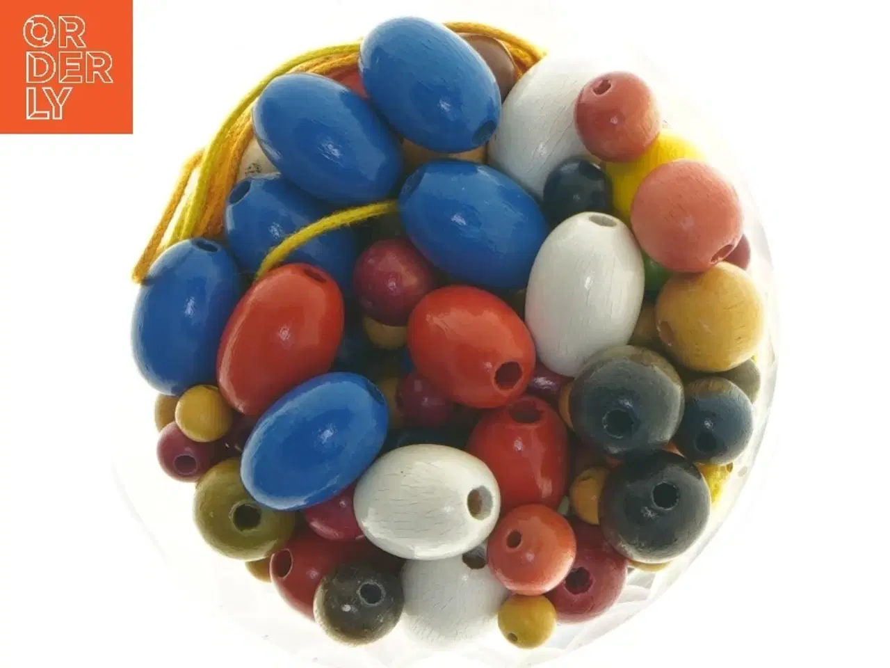 Billede 1 - Træperler i bøtte (str. 13,5 cm)