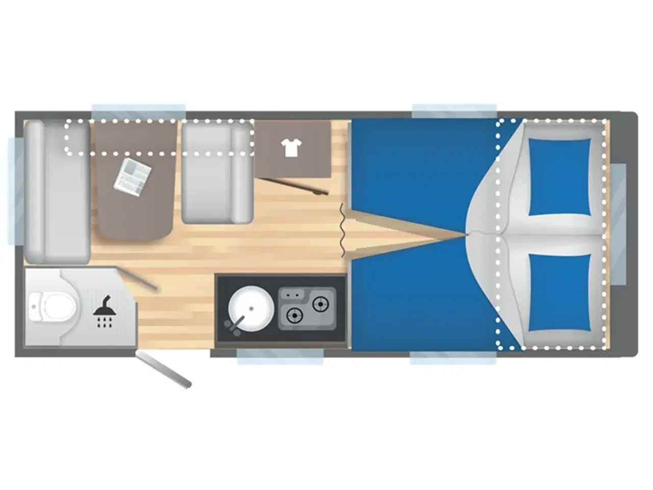 Billede 9 - 2025 - Caravelair ALBA 472   Letvægt campingvogn kan trækkes af de fleste el og hybrid biler