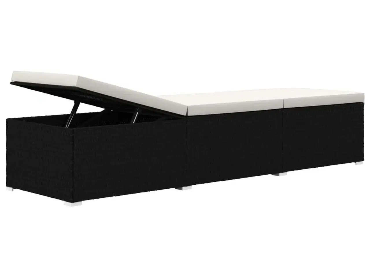 Billede 8 - Liggestol med hynde og tebord polyrattan cremehvid