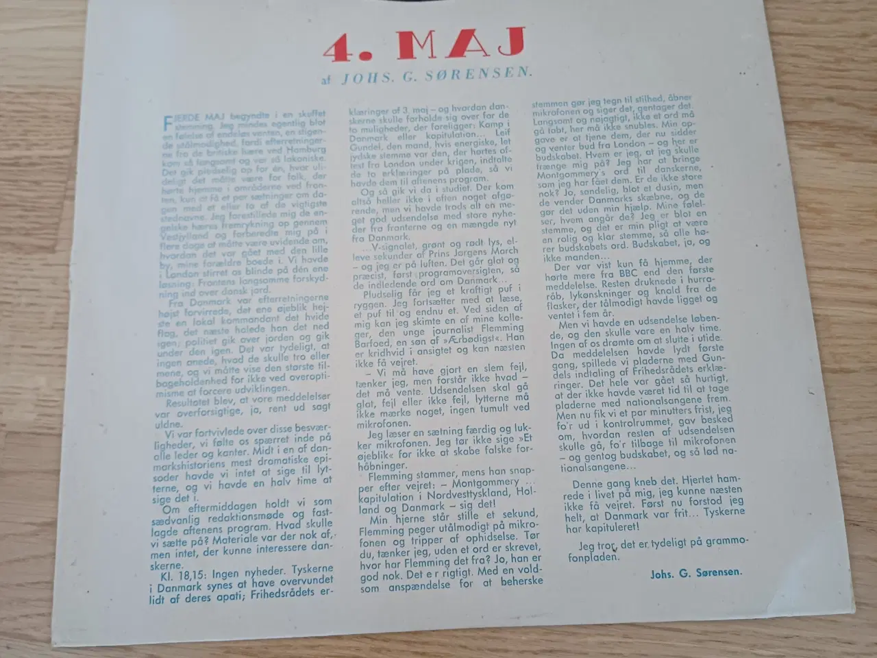 Billede 2 -  Vinylplade med frihedsbudskabet.  Kom med et bud.