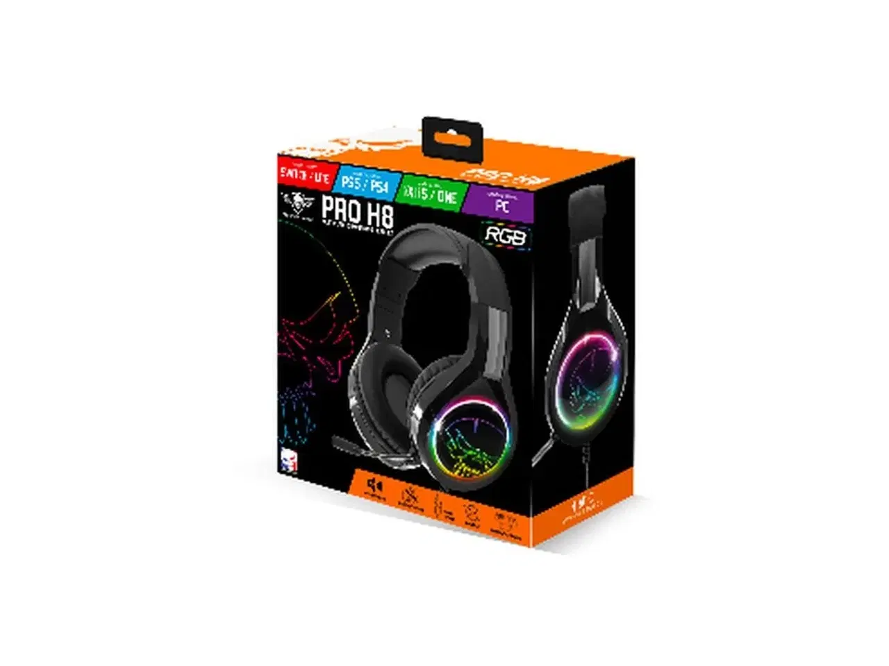 Billede 3 - Spirit of Gamer Pro-H8 gaming headset med mikrofon - sort/multifarvet RGB