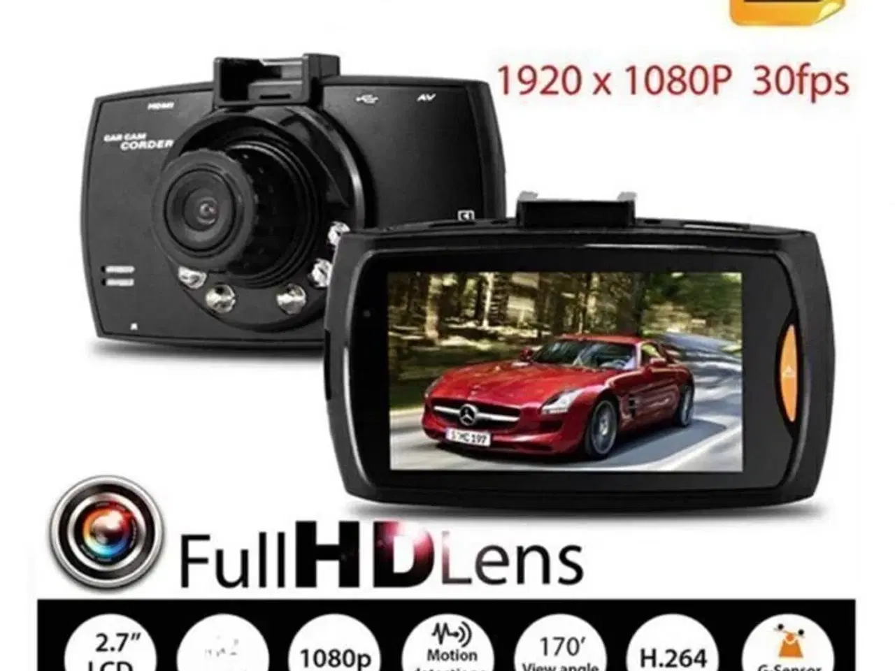 Billede 3 - G30 Dashcam 170° vidvinkel med G-Sensor