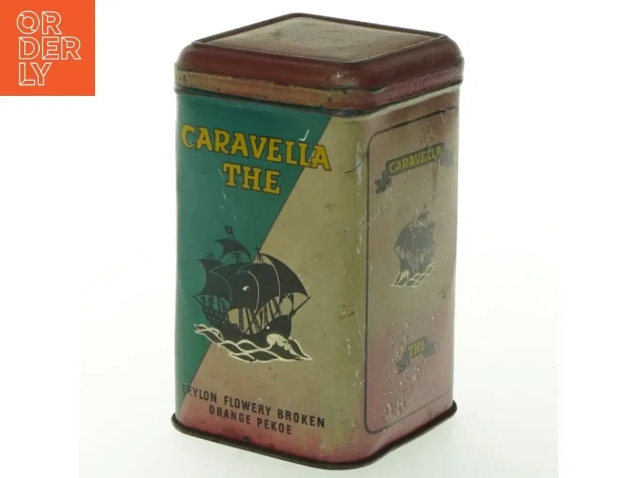 Billede 1 - Antik te dåse (str. H. 14 cm. 8,5 x 8,5 cm)