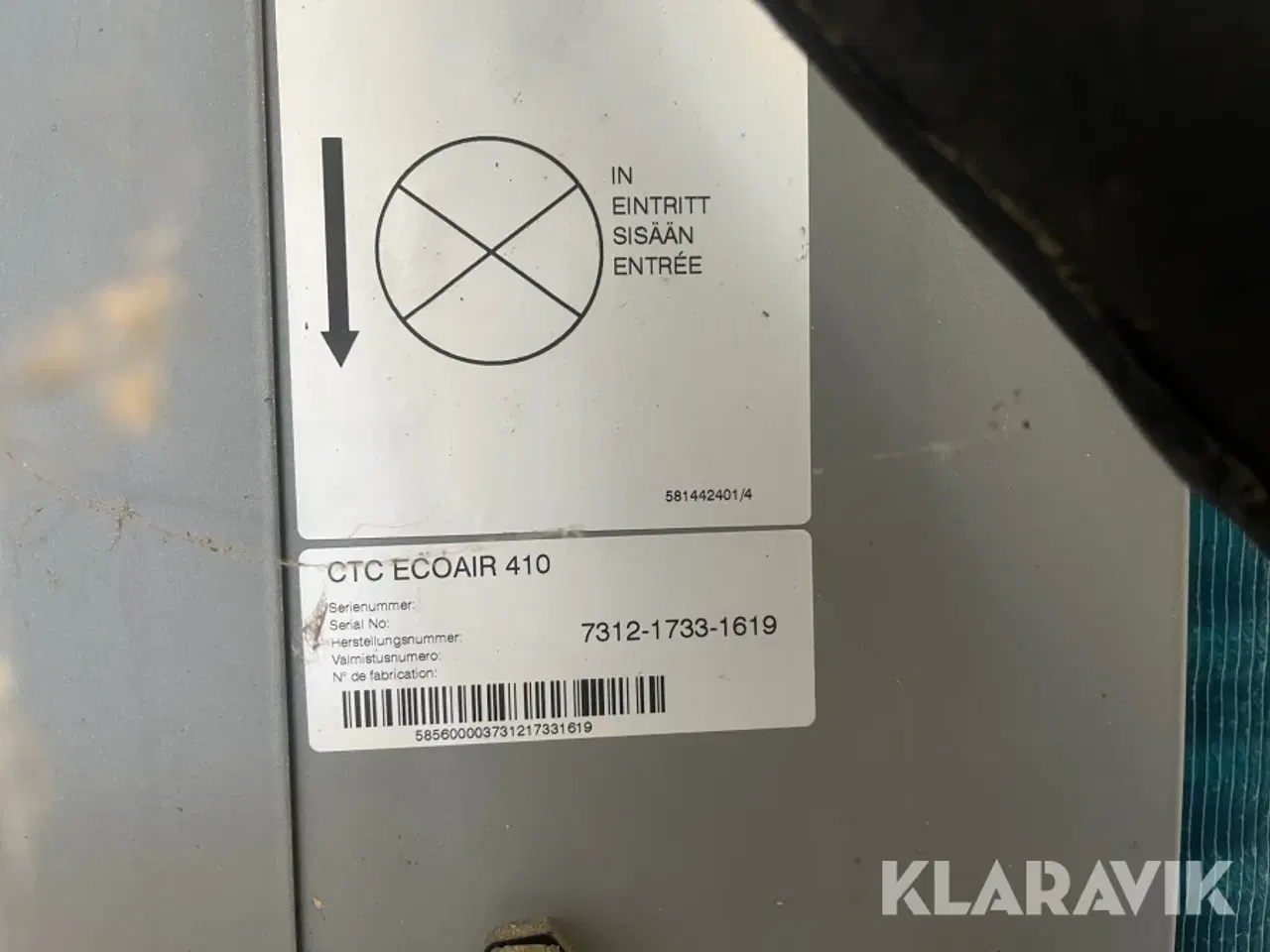 Billede 8 - Luft til vand varmepumpe CTC EcoAir 410 inde og ude del.