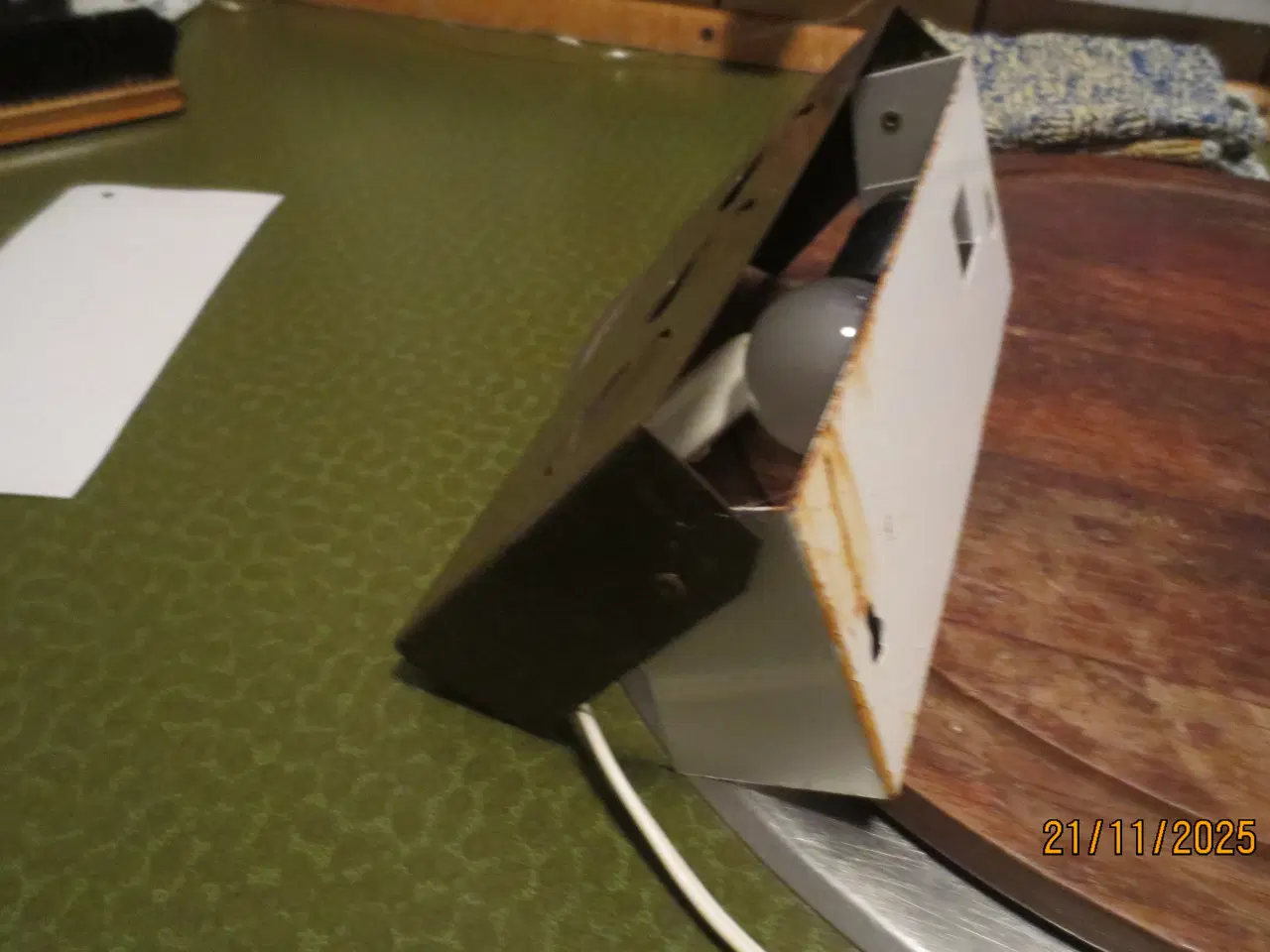 Billede 3 - 1 stk Retro Sengelampe Brun/Hvid