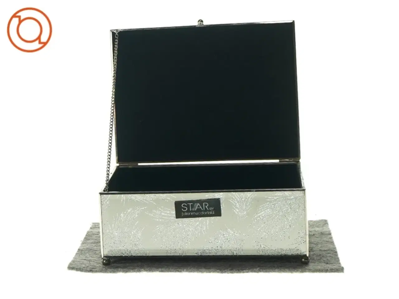 Billede 2 - Spejlæske med motiver af fjer (str. 19 x 14 x 8 cm)