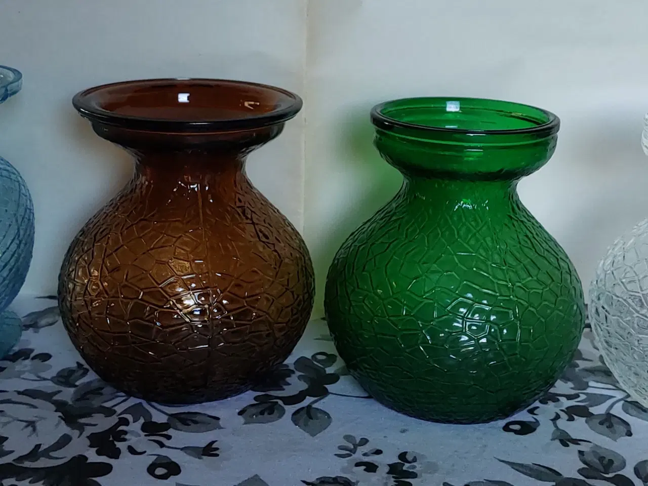 Billede 1 - 4 stk. GAMLE HYACINT GLAS - - SAMLET PRIS !!