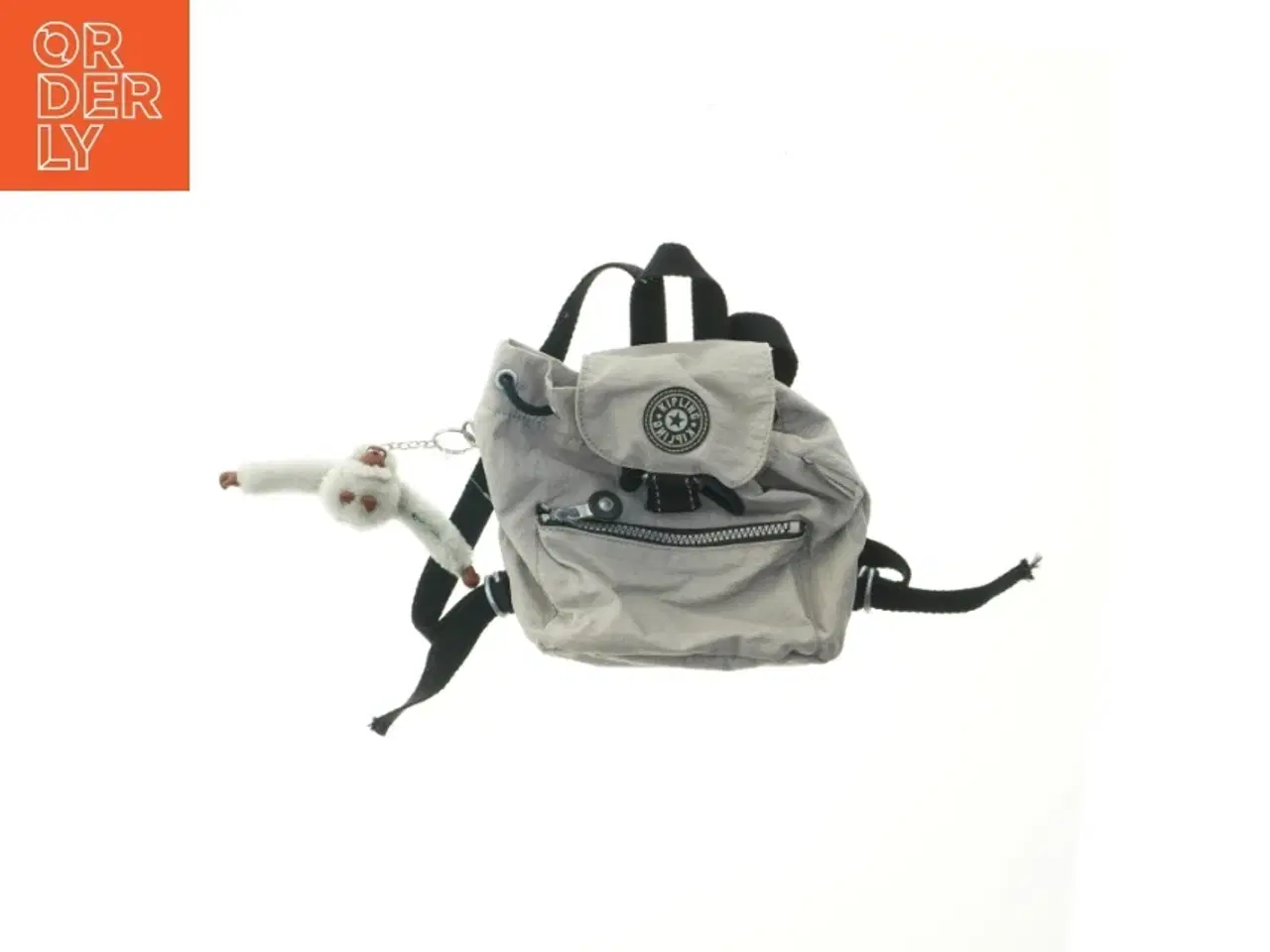 Billede 1 - Grå Kipling mini-rygsæk med abevedhæng fra Kipling (str. 20,5x22 cm)