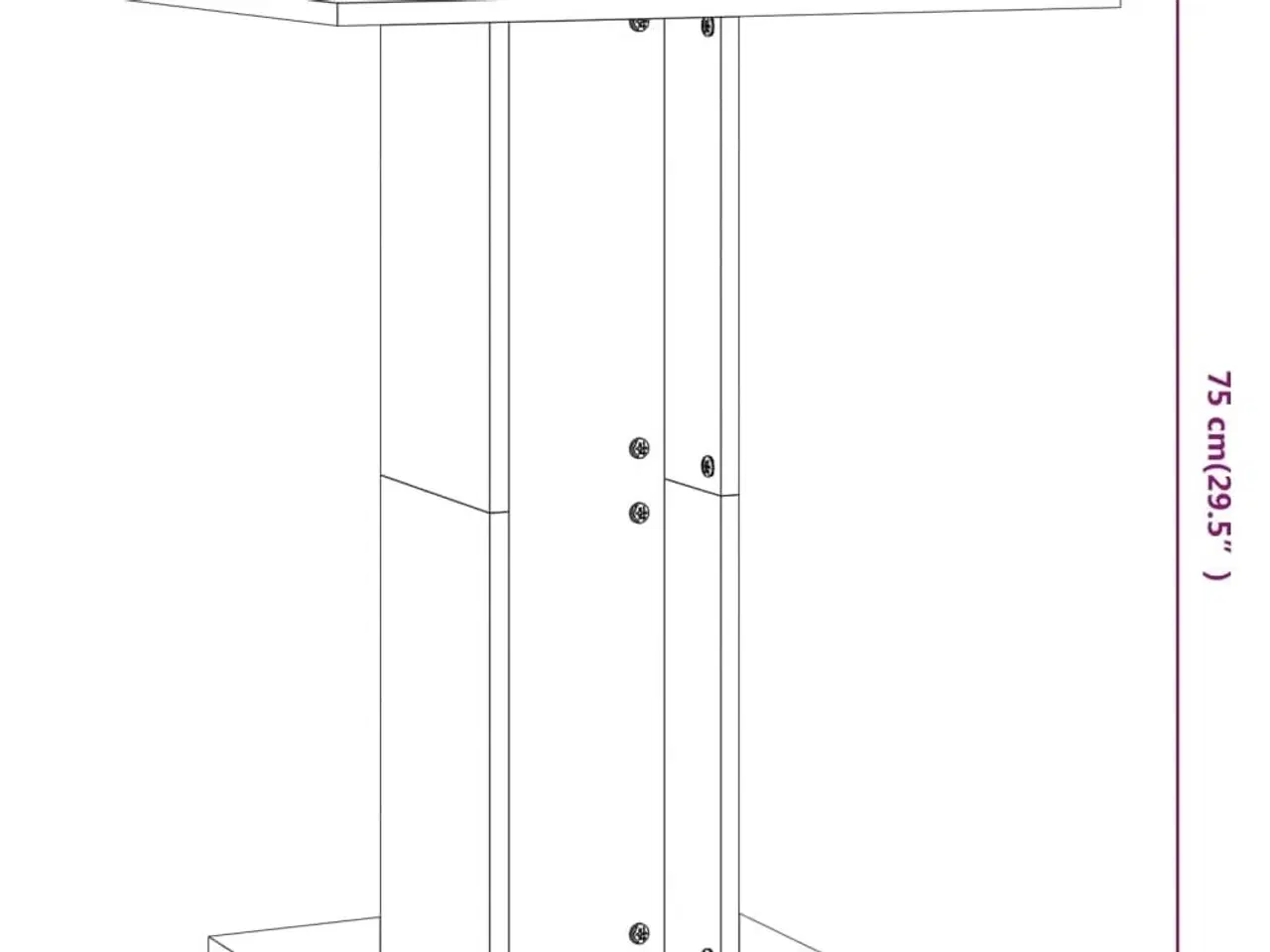 Billede 6 - Bistrobord 60x60x75 cm konstrueret træ hvid