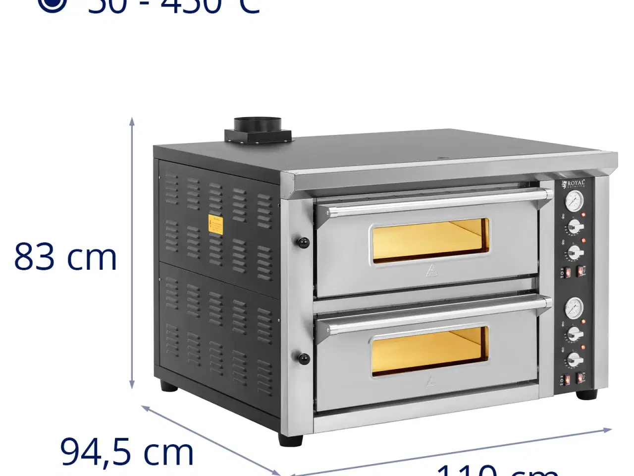 Billede 10 - Pizzaovn – 4+4 x 33 cm – 2 kamre – 8400 W 