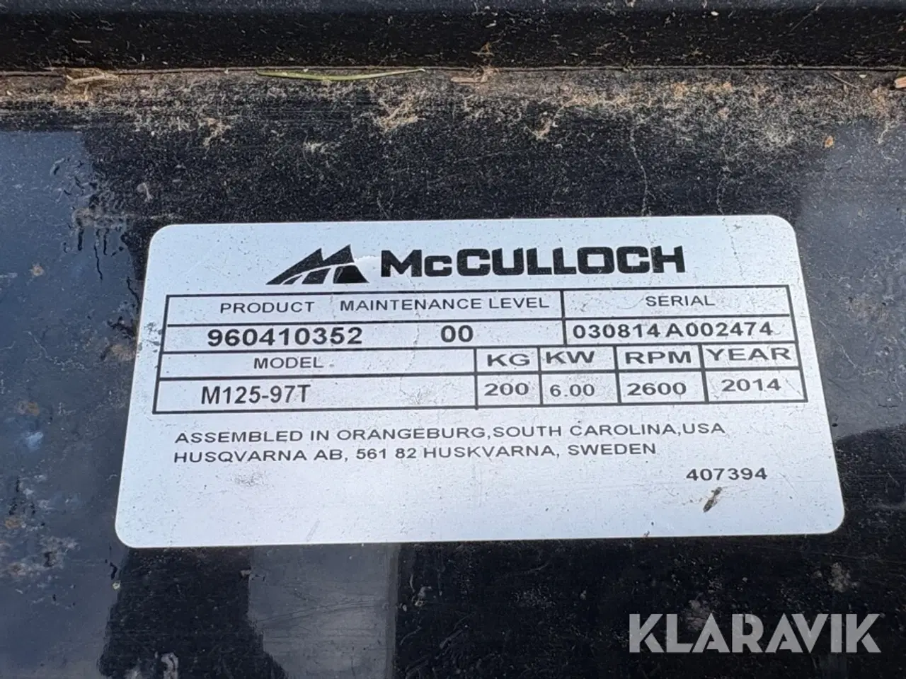 Billede 5 - Græsslåmaskine Mcculloch M125-97T