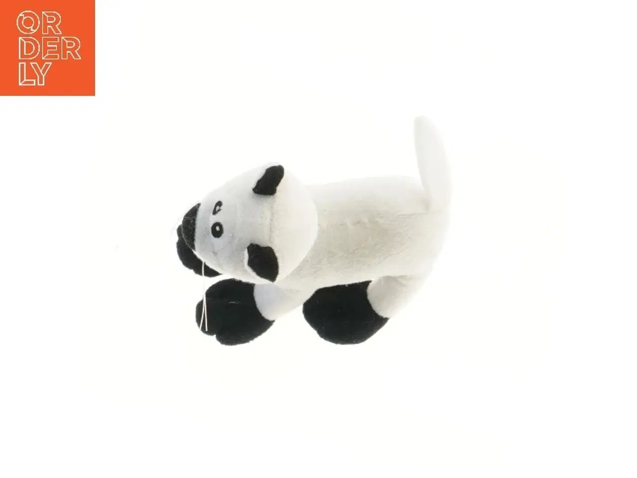 Billede 2 - Hvid og sort tøjbamse kat (str. 17 cm)