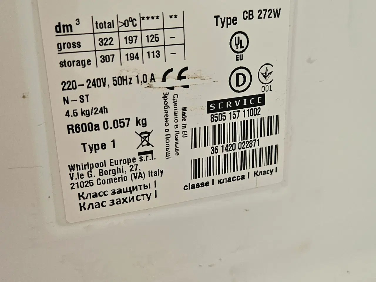 Billede 3 - Whirlpool kølefryseskab WBE3114 W