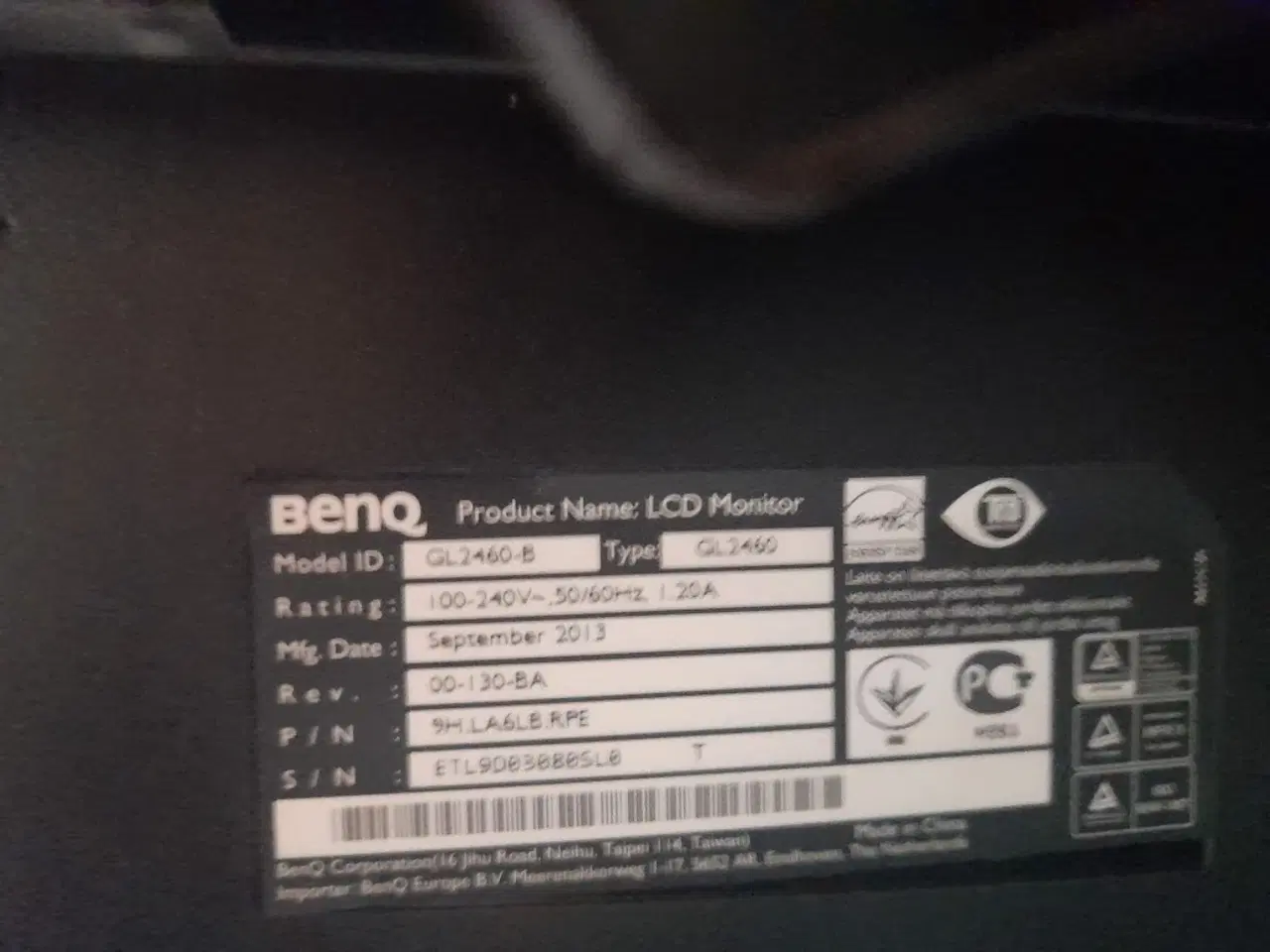 Billede 3 - BenQ GL2460 - LED-Skærm 24"  og vægbeslag