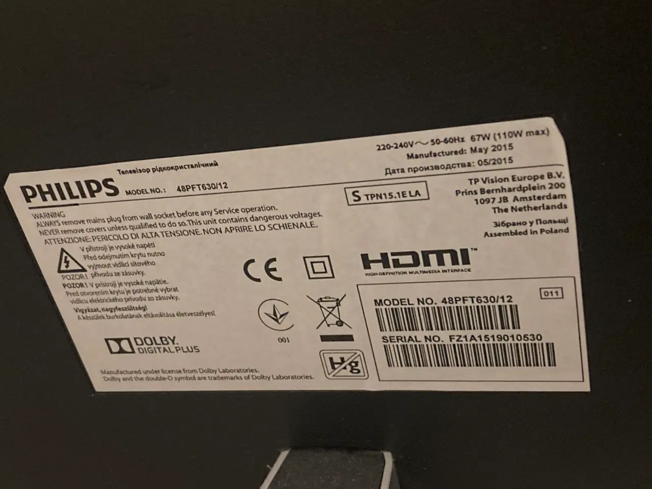 Billede 7 - Philips Ambilight fladskærms TV; 48”