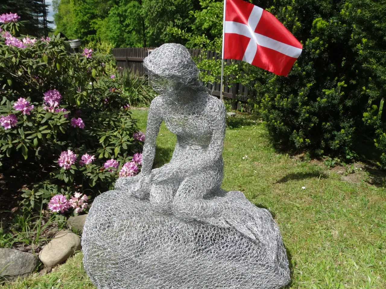 Billede 1 - håndlavet haveskulptur, dekoration-Lille Havfrue 