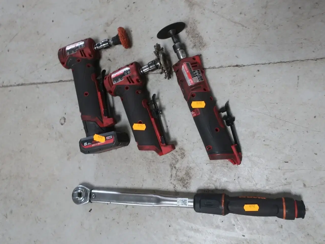 Billede 1 - 3 stk. slibemaskiner MILWAUKEE samt momentnøgle